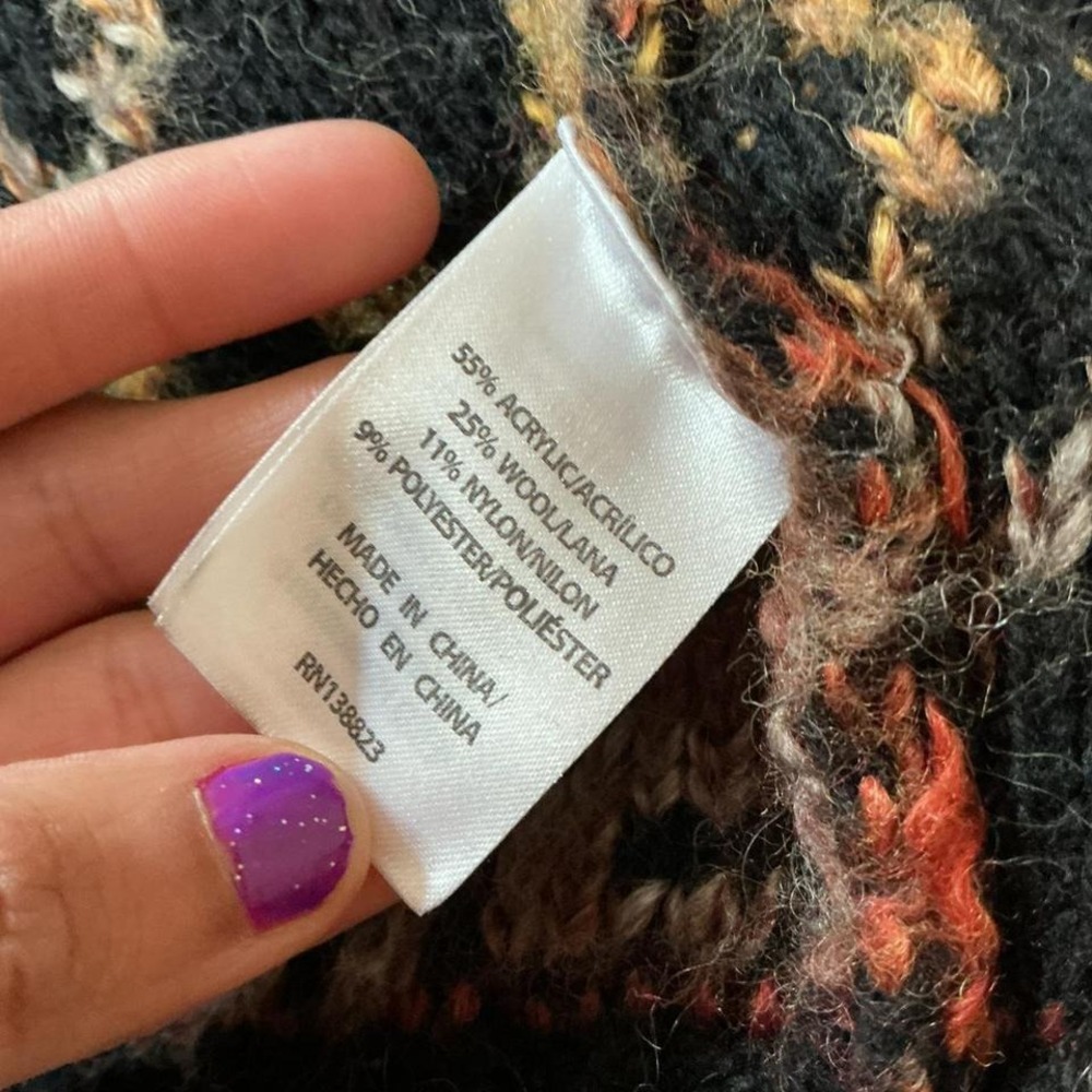 IDYLLWIND Bohemian Knit Patchwork Wool‎ Fringe Ho… - image 4